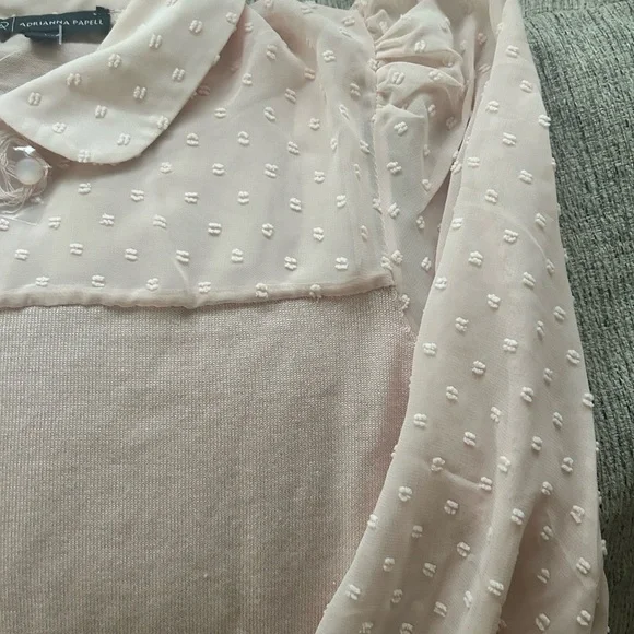 Adrianna Papell Cream Textured Blouse - Picture 5 of 8